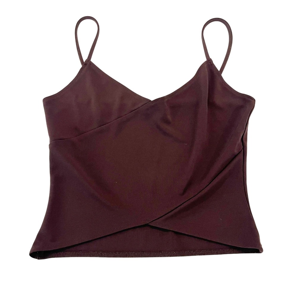 Vintage Moda International Y2K Brown Asymmetrical Hem Cami Top Camisole SMALL
